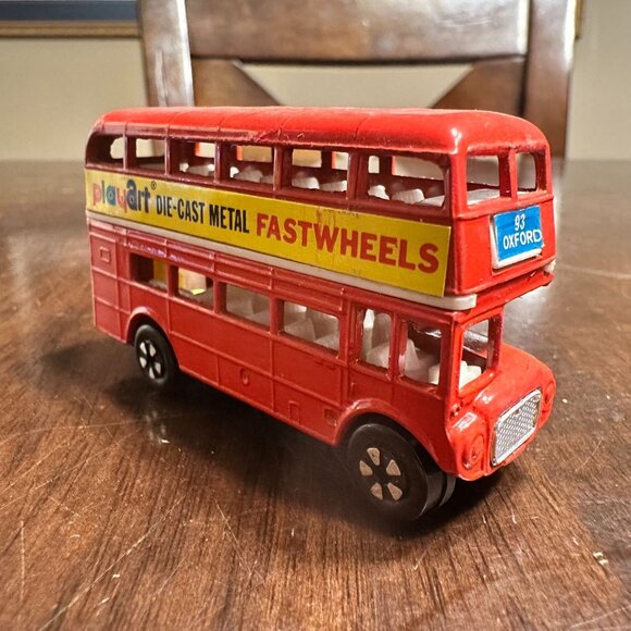 Vintage Playart Die-Cast Metal "Fastwheels" Double Decker Bus 93 Oxford - Picture 2 of 5